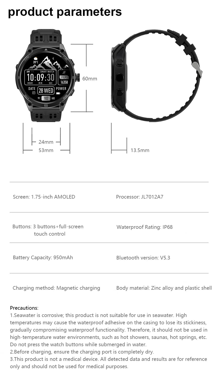 2026 Ultra New Built in GPS Compass Smart Watch 1000mAh Battery 10ATM Waterproof Sports tracker Outdoors Military Smartwatches