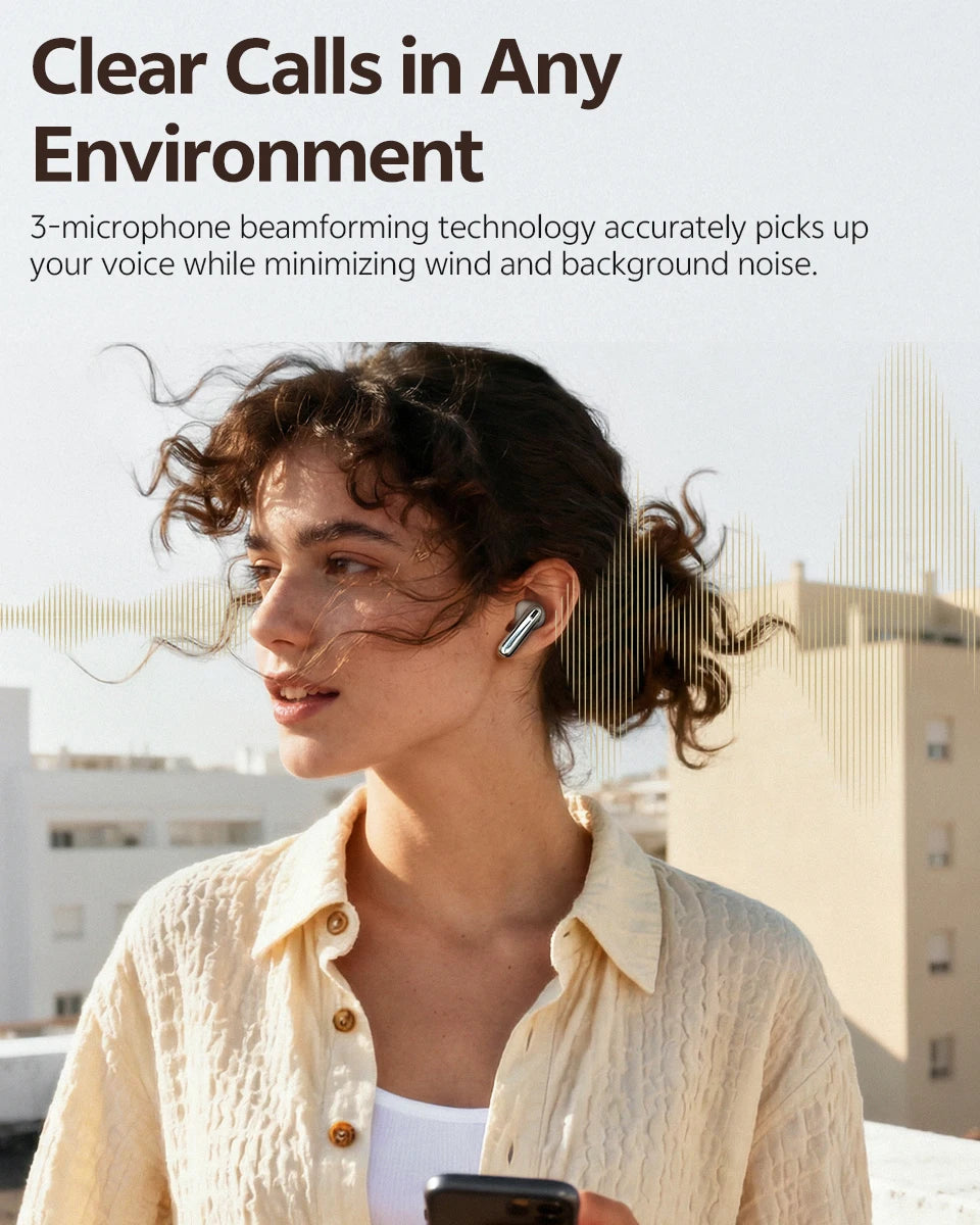 QCY AilyBuds E50 HT11 Wireless Earphones Hi-Res Adaptive Hybrid ANC Headphone Bluetooth 6.0 Spatial Sound Earbuds 11mm Drivers