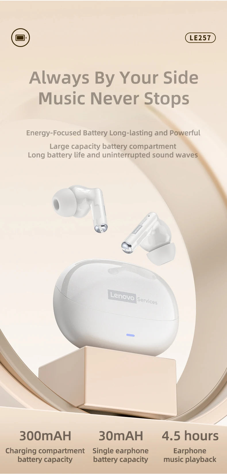 Lenovo Headphones TWS Wireless Bluetooth 6.0 HiFi Sound ENC Call Noise Reduction Earphones Gaming Sports Headset With Mic New