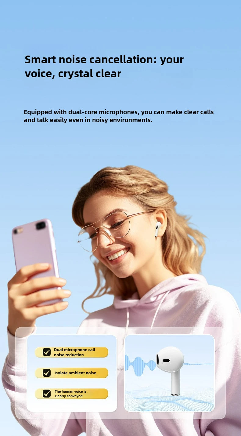 Air Pro4 wireless earphones Bluetooth 5.3 in ear earphones suitable for sports, gaming, and office work, compatible with all ear