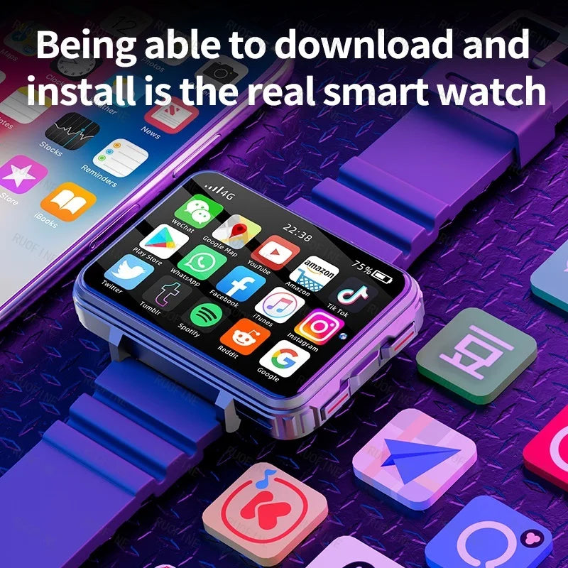4G LTE Android Smartwatch 2025 Connected Watch Man Sim Card Phone Mobile 2.4 Inch 1.4GHz Electronics Smart Watch New In Global