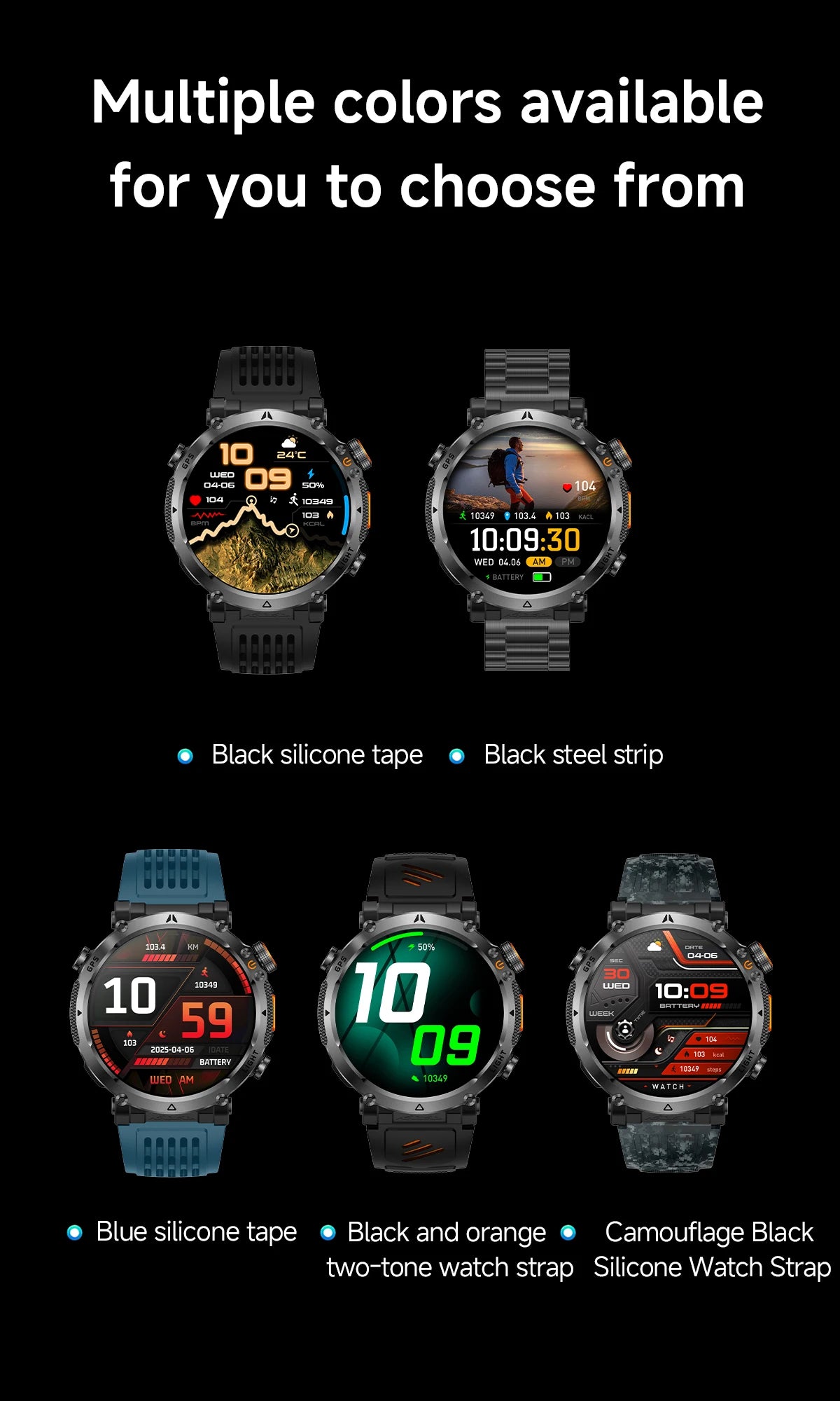 2026 New Military GPS Sports Smart Watch Men Compass 3ATM Waterproof Swim Fitness Tracker AMOLED HD SmartWatches 850Mah Battery