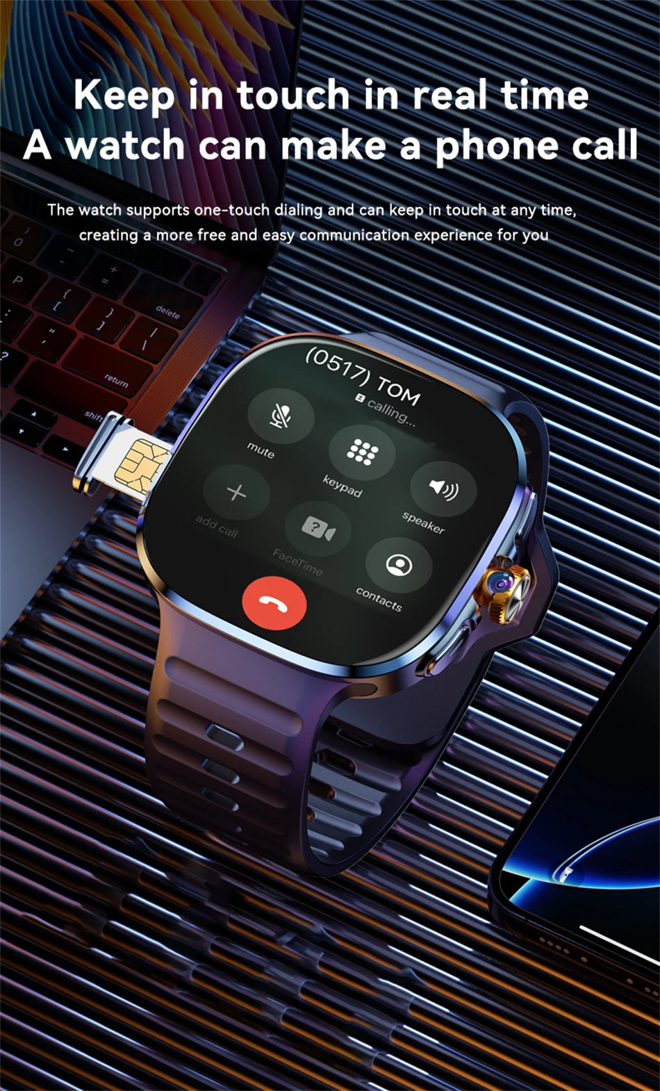 4G/5G Smartwatch 2.4 Inch HD AMOLED Screen 190° Rotary Camera GPS WiFi Android 10.0 Smart Watch with Heart Rate & Sleep Tracker