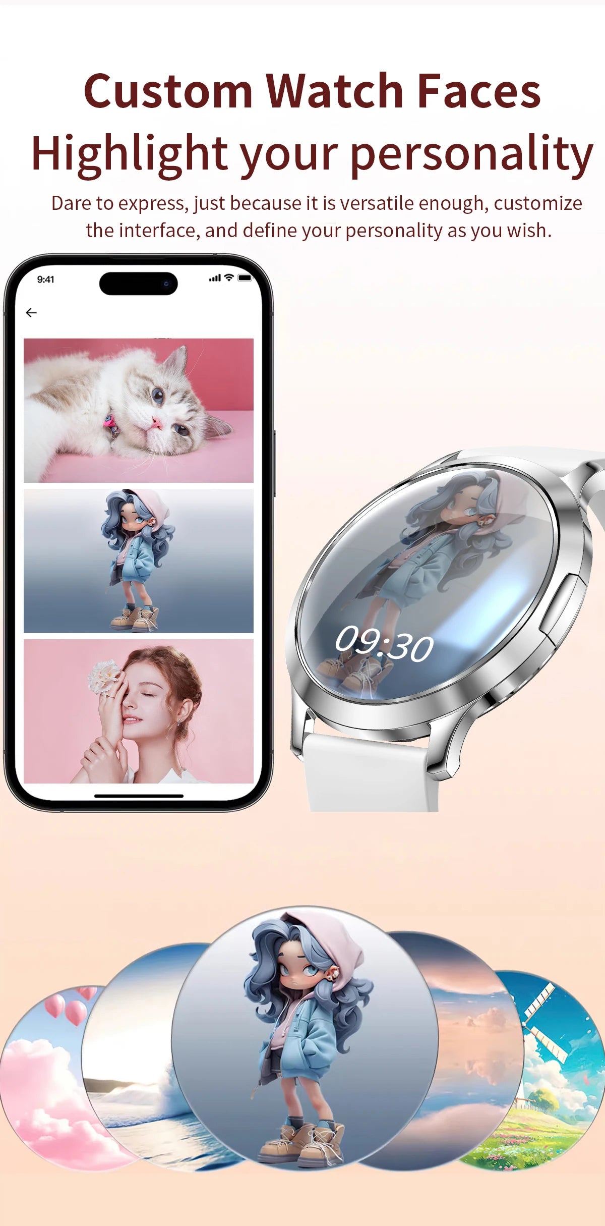 2025 New 1.32inch AMOLED Smart Watch Women GPS Trajectory Heart Rate Bluetooth Call Always Display Lady Smartwatches Men For IOS