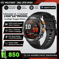 2026 New Military GPS Sports Smart Watch Men Compass 3ATM Waterproof Swim Fitness Tracker AMOLED HD SmartWatches 850Mah Battery