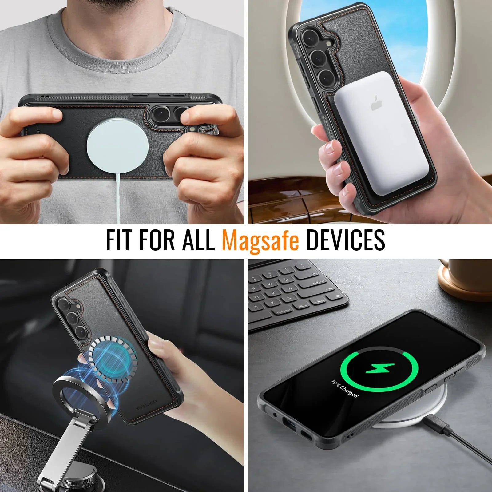 WeFor Magnetic Leather Wallet Case for Samsung Galaxy S24–S25