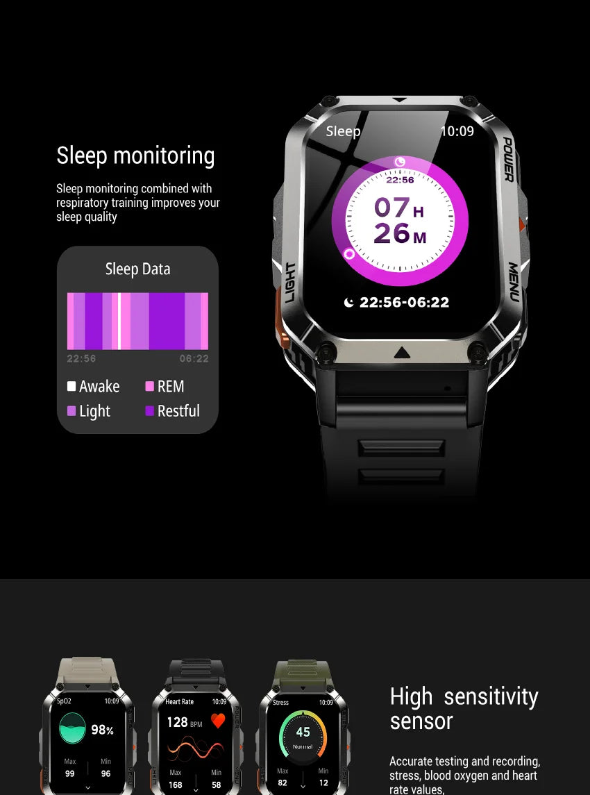 2025 New W70 Pro Outdoor Smartwatch 900mAh 2.01'' TFT HD Screen Waterproof Women Men Watches with Emergency Lighting Compass