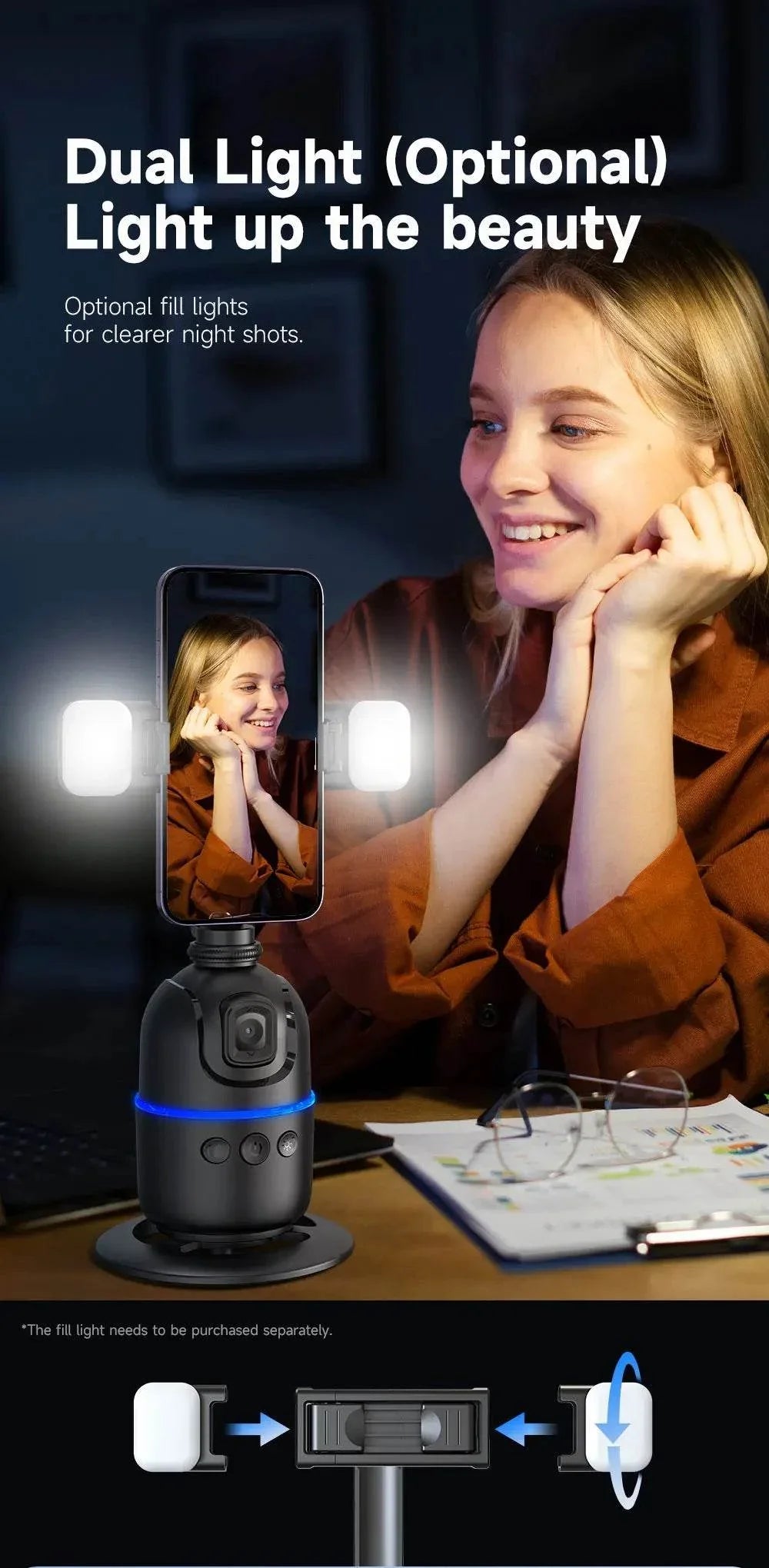 Selfieshow P03 Gimbal Stabilizer with 360 Rotation Tracking