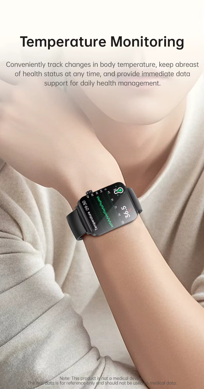 KS03 PRO Health Smart Watch For Men Women Bluetooth Calling Fitness Tracker Smartwatch E/C/G Test Outdoor 1.96" Large Screen SOS