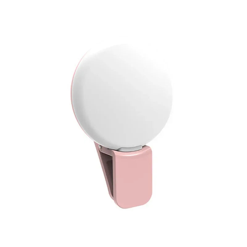 Portable Mini LED Selfie Ring Light for Mobile Phone with Three Stop Dimming Circle Photography Clip Durable Fill Light for All Mobiles