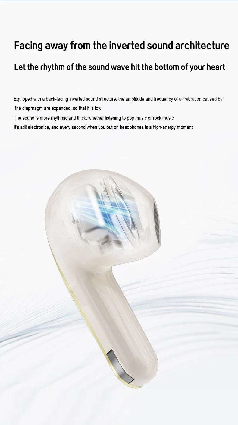 Bluetooth Earphone Wireless Headphone HiFi Stereo Sport Gaming Headsets ENC HD-Calling Noise Reduction Earbuds For Xiaomi iPhone