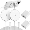 2-Pack 15W Magnetic Wireless Charger with 20W Fast Charging Adapter – Compatible with iPhone & AirPods, MagSafe Charging Pads.