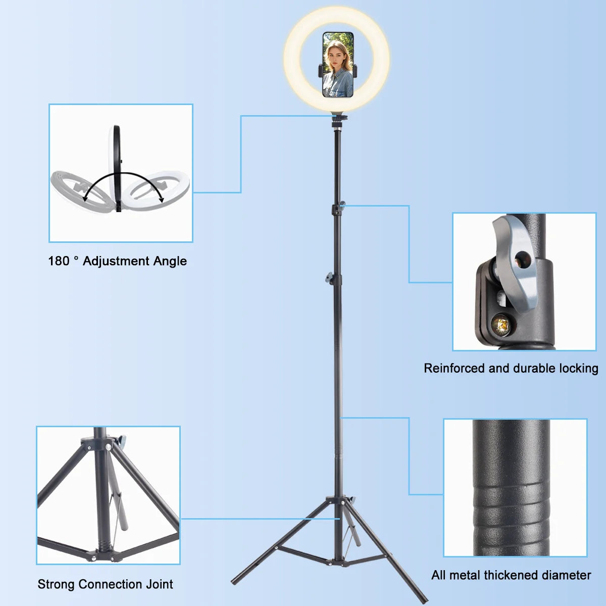 UEGOGO 10" Ring Light with 180cm Tripod