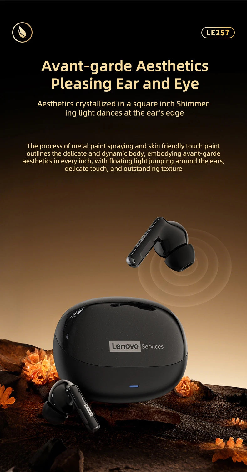 Lenovo Headphones TWS Wireless Bluetooth 6.0 HiFi Sound ENC Call Noise Reduction Earphones Gaming Sports Headset With Mic New