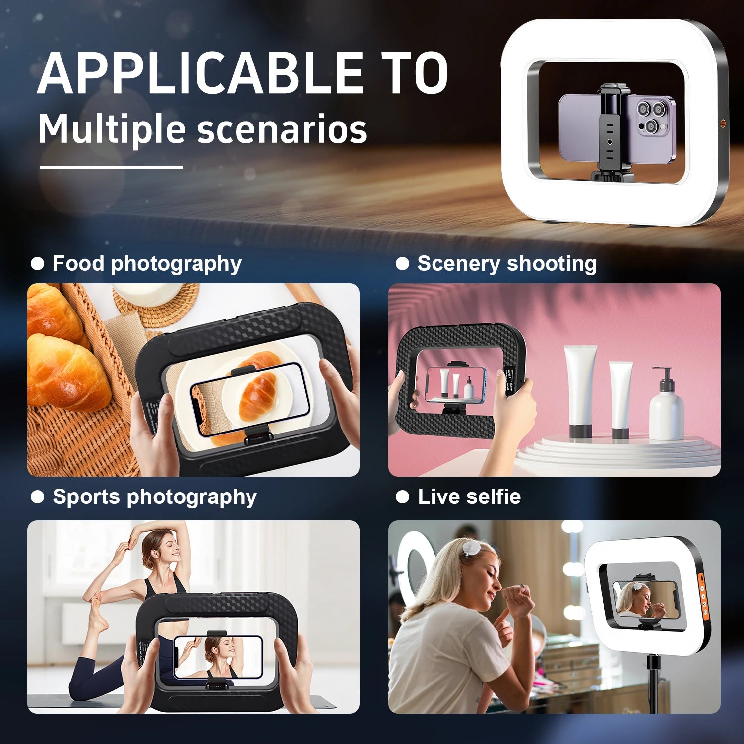 Portable Handheld Ring Light Kit LED Phone Video Stabilizer with Battery for Selfie Streaming & Video Recording