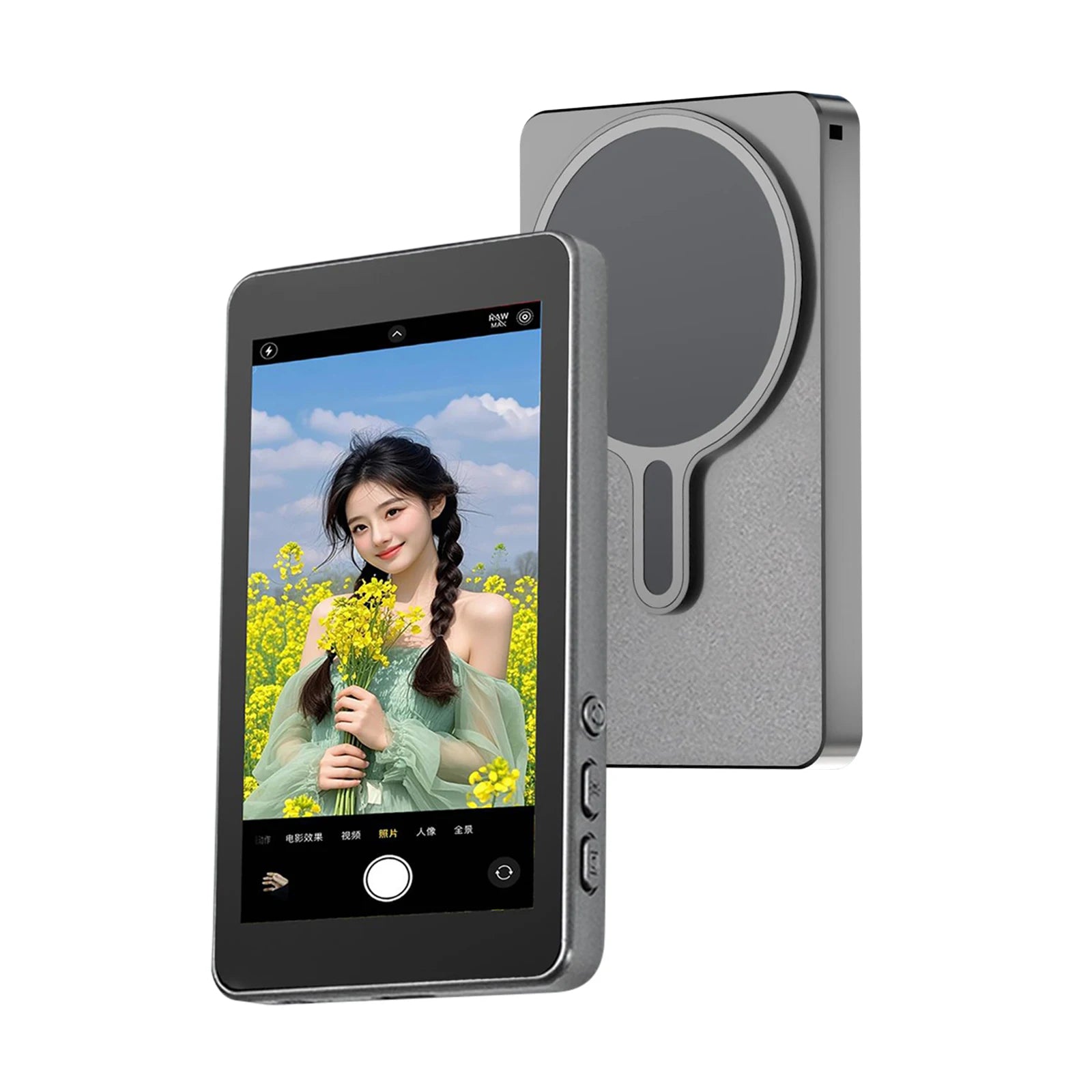 Magnetic Smartphone Monitor Screen – Rear Camera Vlog & Selfie Display for Live Streaming & Video Recording (Android & iPhone)