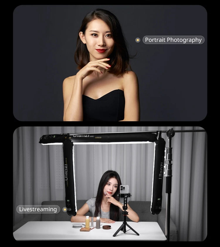 Ulanzi UA12 12W Bi-Color Magnetic Portable Air Tube Light 2700K-6500K Waterproof Foldable 18WH Lamp for Live Photography Shooting