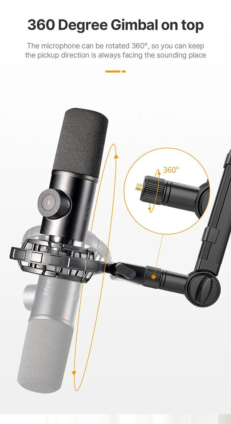 Ulanzi Vijim LS24 Microphone Boom Arm Stand Desktop Adjustable For DSLR Camera Smartphone Fill Light Microphone Holder Mount