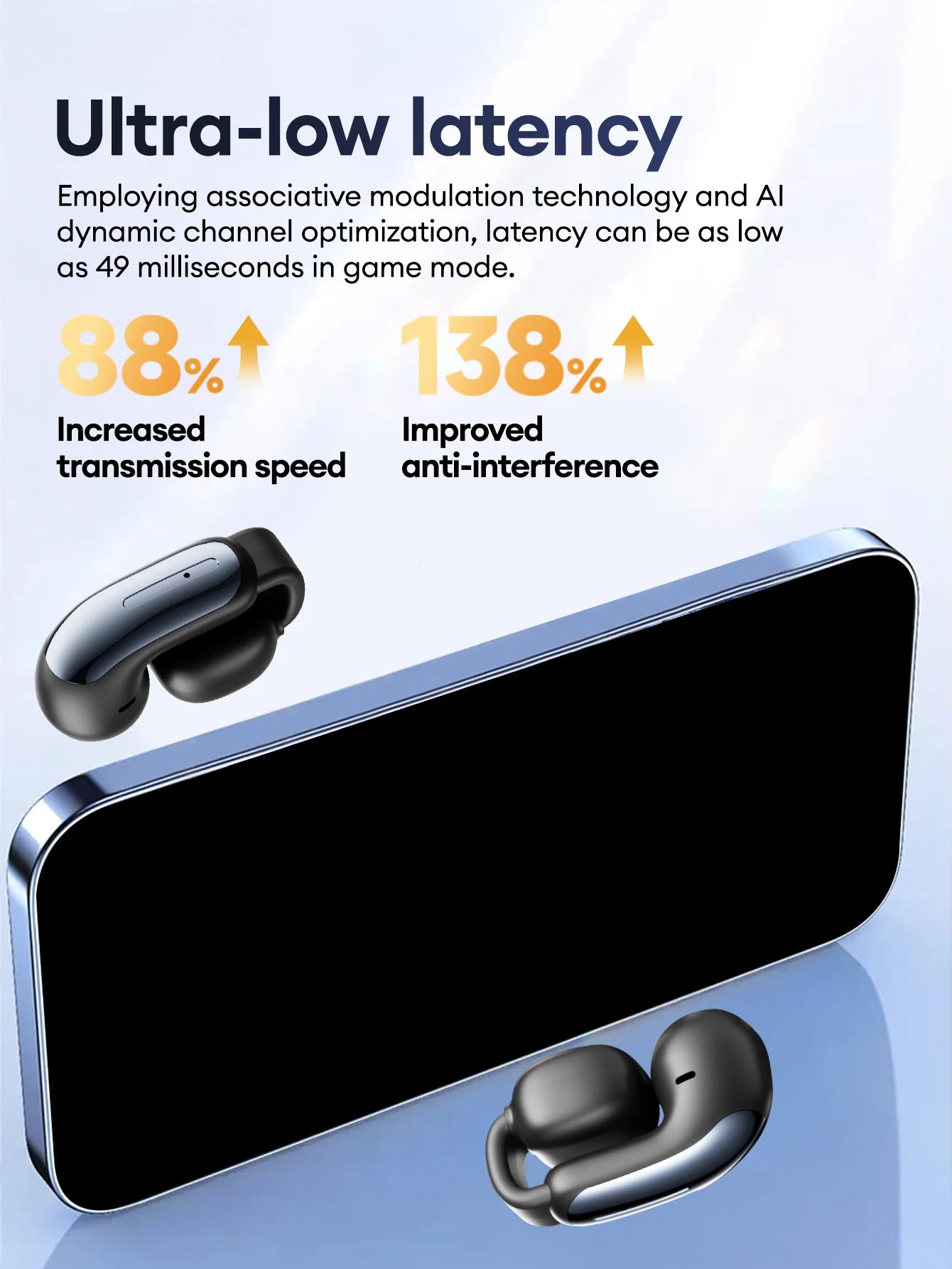 Lenovo LES-108 Bone Conduction TWS Ear Clips Earphones Wireless Bluetooth V6.0 Earbuds Sports Headphones Al Call Noise Reduction