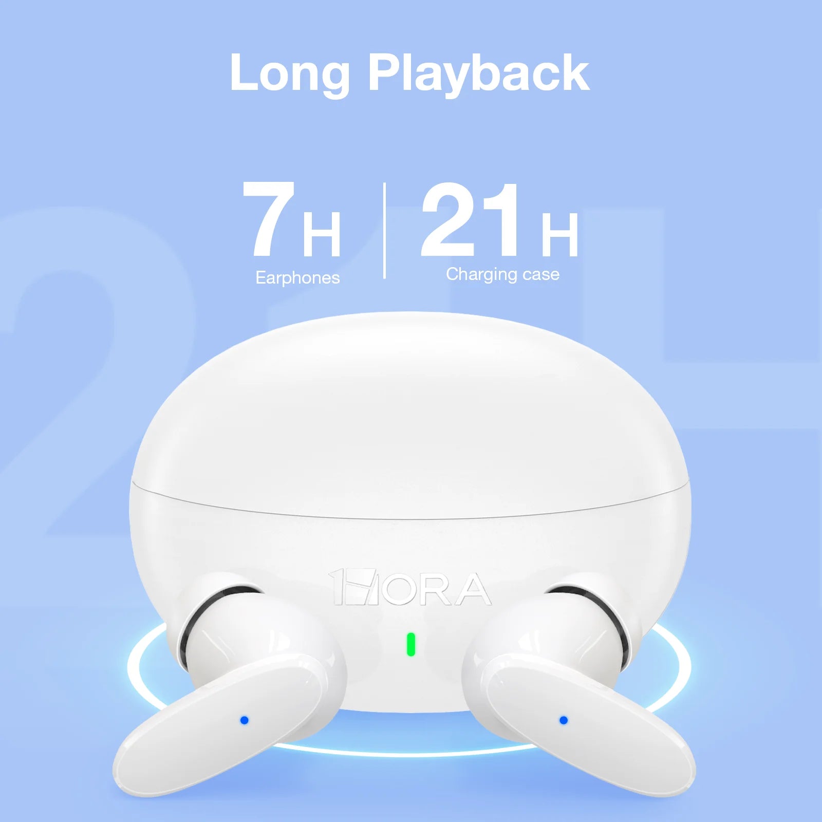 1HORA Wireless Earbuds AUT205 Long battery life Bluetooth 5.3 Earphone Type-C Charging Compatible with IOS/Android
