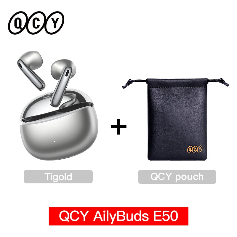 QCY AilyBuds E50 HT11 Wireless Earphones Hi-Res Adaptive Hybrid ANC Headphone Bluetooth 6.0 Spatial Sound Earbuds 11mm Drivers