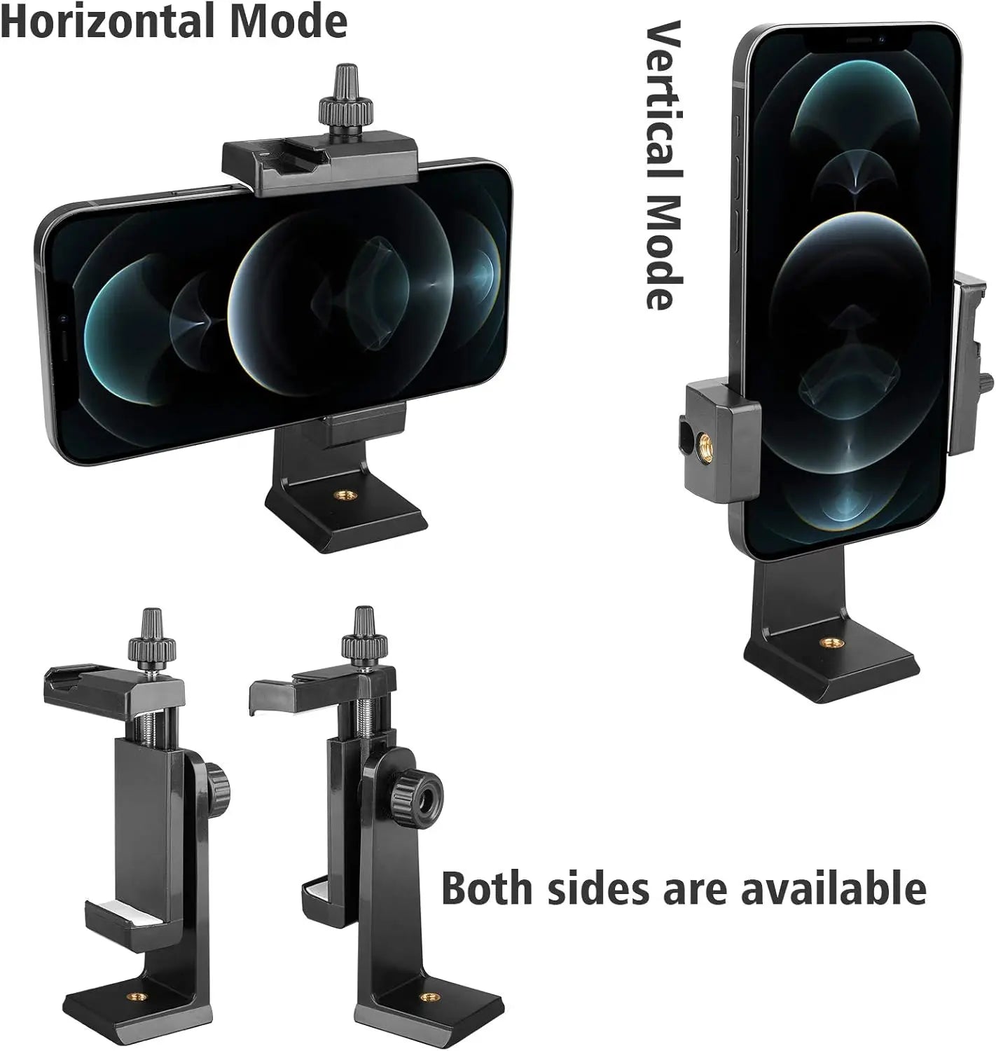 Ergonomic Vlogging Phone Holder with Cold Shoe Mount Handheld Stabilizer Grip Wrist Strap for Mic Light - Wireless Charging Compatible