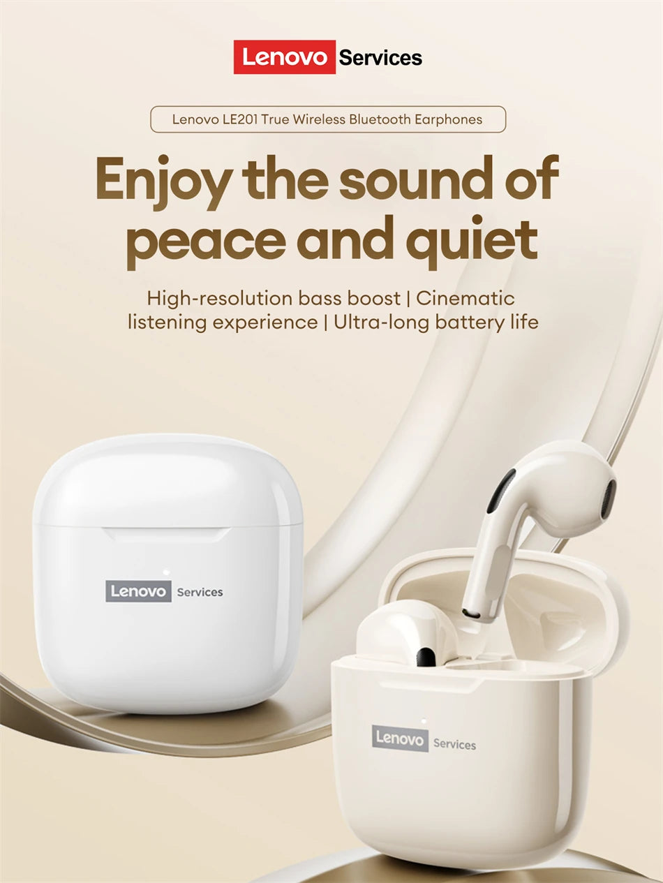 Choice Lenovo LE201 TWS Wireless Bluetooth V6.0 Headset Long Battery Life Sport In Ear Earphones HiFi Stereo HD Call Headphones