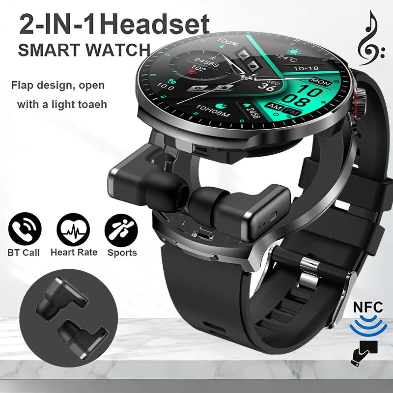 2026 T-REX3 New 2 in 1 Smartwatch With Earbuds Smartwatch TWS Bluetooth Earphone Heart Rate Blood Oxygen Monitor Sports Watch