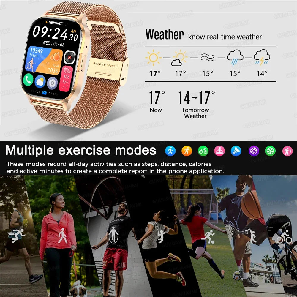 Ultra Thin Smart Watch Man Women Screen Always Display Time Sports Bracelet Bluetooth Call Fashion Smartwatch Health Custom dial