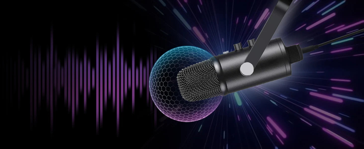 Mercase USB Condenser Microphone – Plug & Play Cardioid Mic with Mute Button for PC, Phone, PS4 & PS5, Recording & Streaming.
