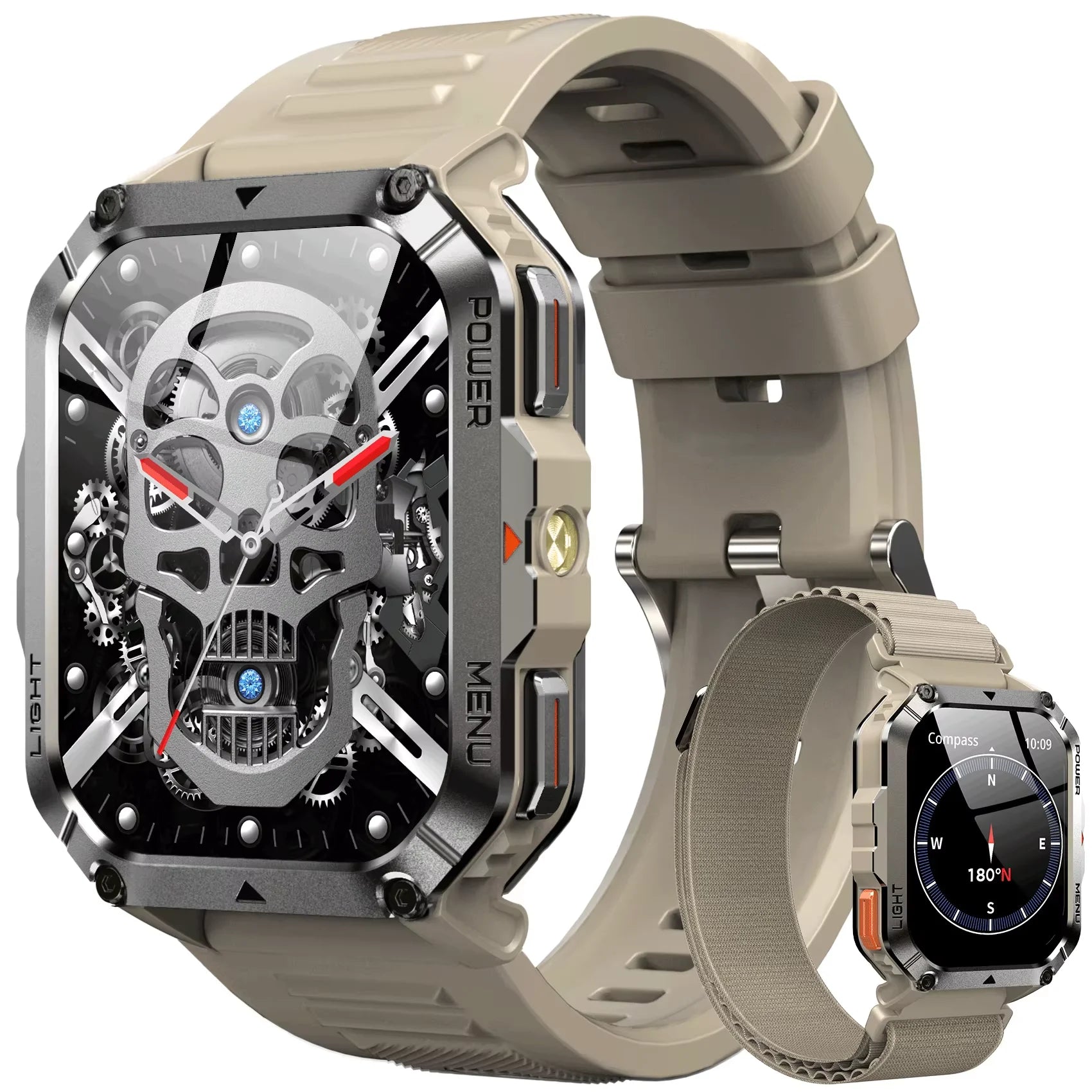 2025 New W70 Pro Outdoor Smartwatch 900mAh 2.01'' TFT HD Screen Waterproof Women Men Watches with Emergency Lighting Compass