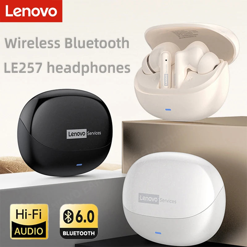 Lenovo Headphones TWS Wireless Bluetooth 6.0 HiFi Sound ENC Call Noise Reduction Earphones Gaming Sports Headset With Mic New