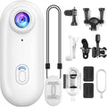 4K Mini WIFI Action Camera 128GB Black Portable Thumb Video Recorder with IPX7 Waterproof Helmet Mount for Vlogging