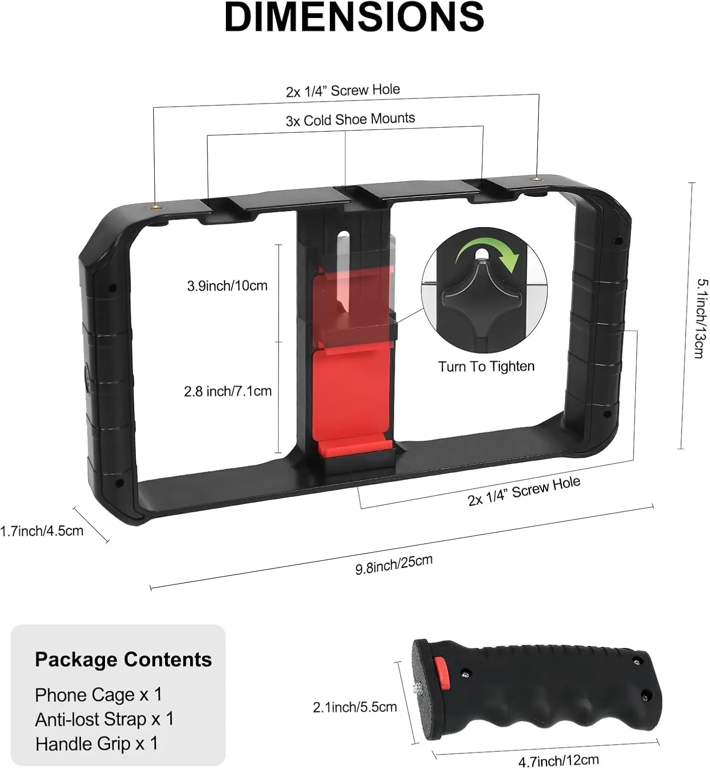 Smartphone Video Rig Hand Grip Stabilizer for iPhone 15/14/13/12 pro Max Android with Cold Shoe Filmmaking Vlogging Case