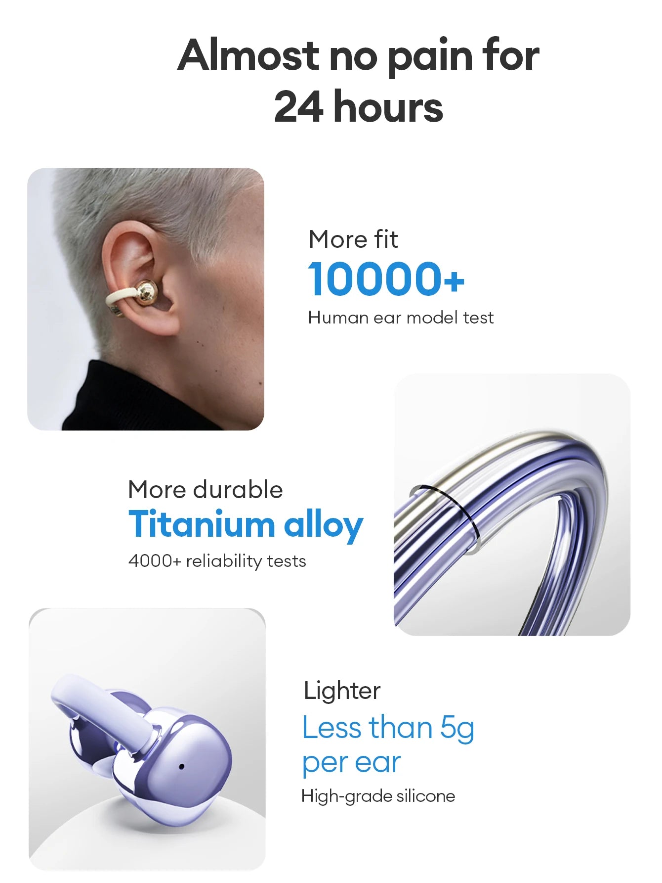 Lenovo Open Ear Wireless Earbuds Bluetooth 6.0 Comfort Clip On Gaming Sports Earphones LED Digital Power Display RS119 Pro