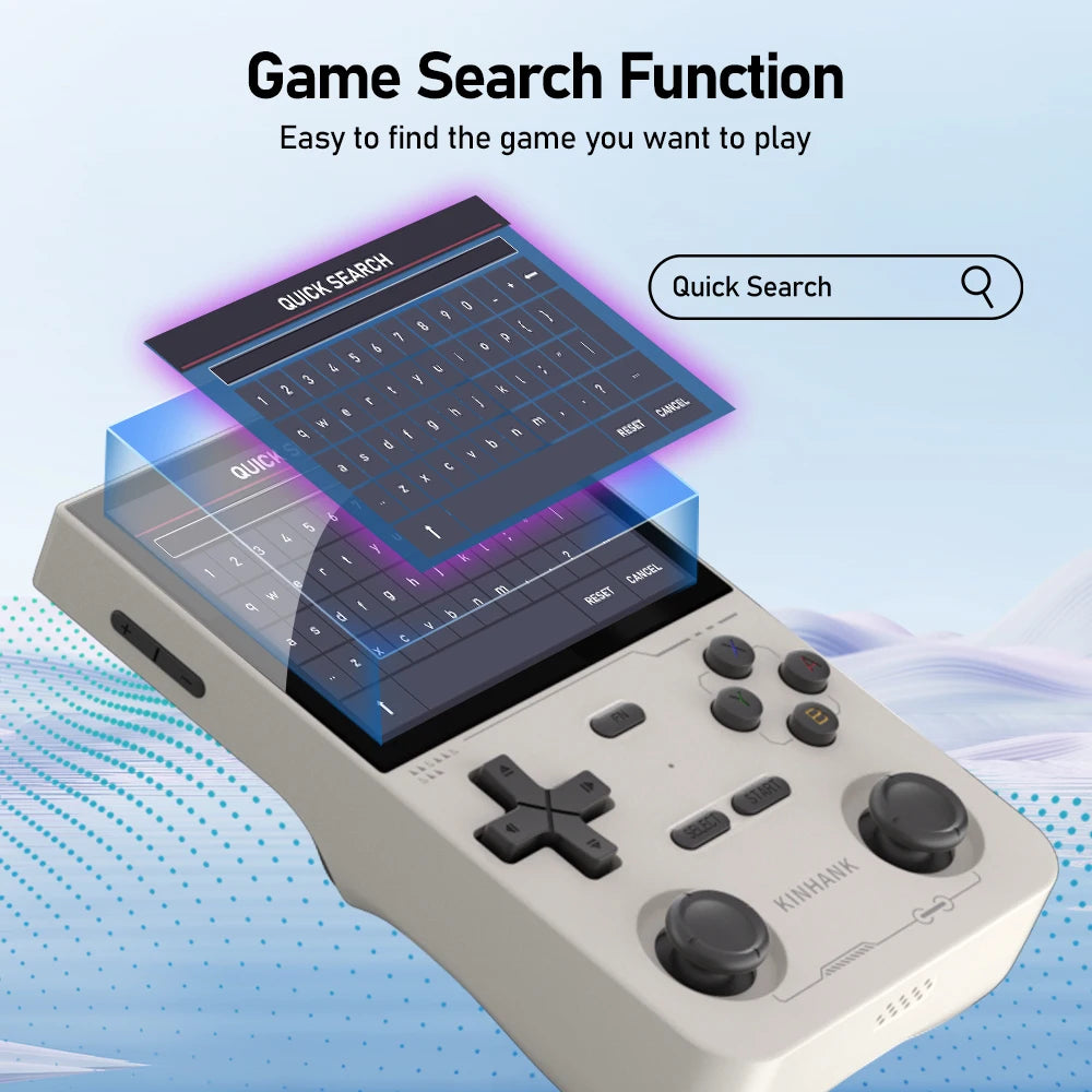 KINHANK K36 Open Source Handheld Game Console 3.5 Inch IPS Screen 9000 Games Emulator for PS1/PSP/DC/N64/SS - 256G Expandable Storage