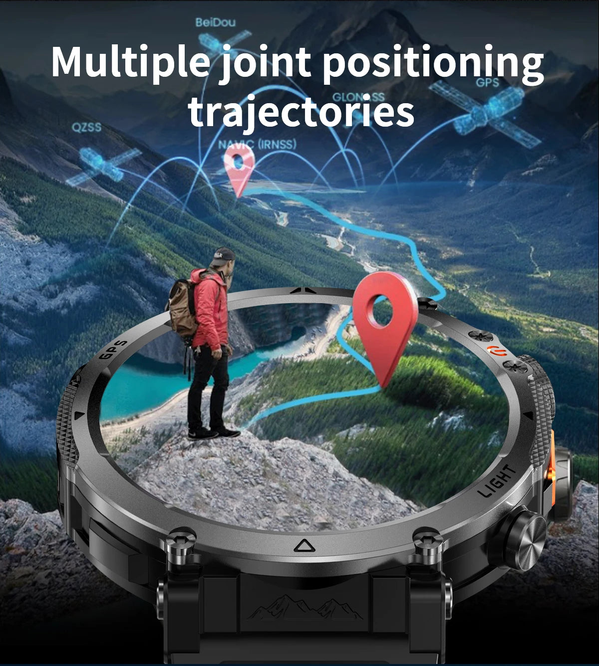 2026 New Military GPS Sports Smart Watch Men Compass 3ATM Waterproof Swim Fitness Tracker AMOLED HD SmartWatches 850Mah Battery