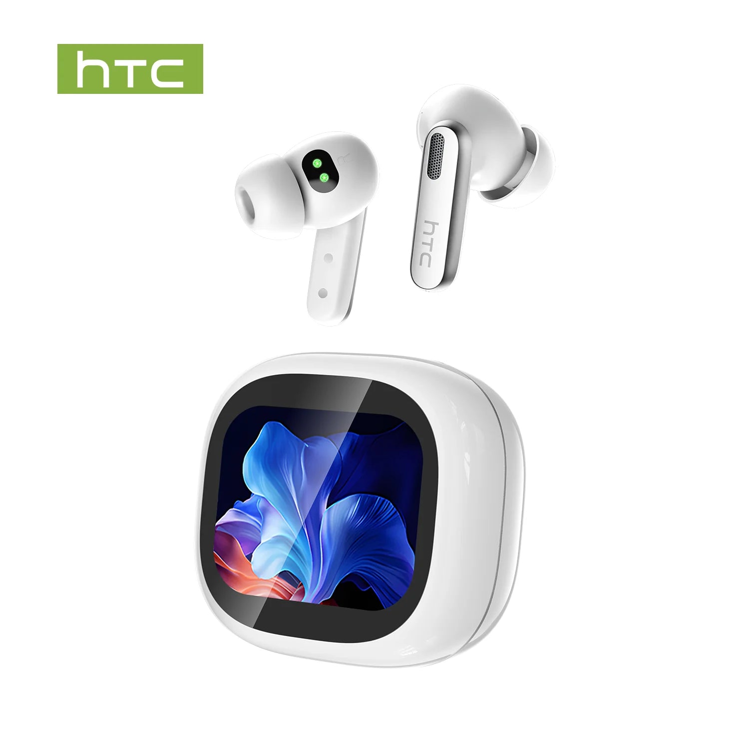 HTC NE46 TWS Earbuds BT 6.0 Heart Rate Monitoring Earbuds Smart Screen Charging Case  Noise Cancelling HiFi Stereo AI Translator