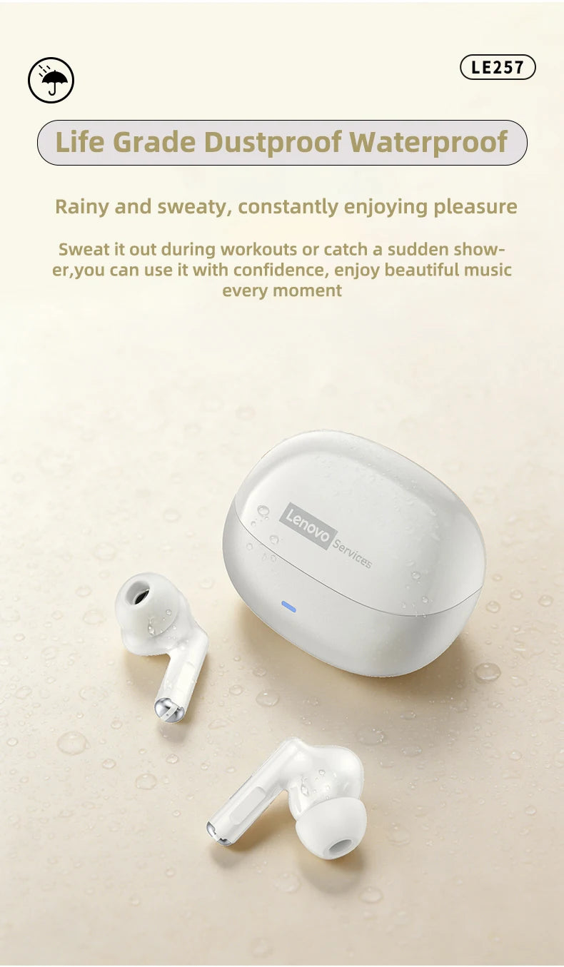 Lenovo Headphones TWS Wireless Bluetooth 6.0 HiFi Sound ENC Call Noise Reduction Earphones Gaming Sports Headset With Mic New