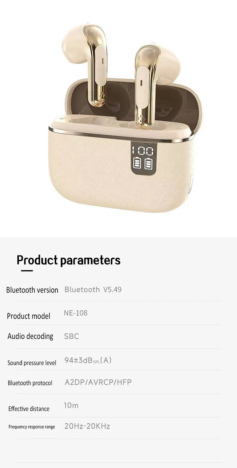 Bluetooth Earphone Wireless Headphone HiFi Stereo Sport Gaming Headsets ENC HD-Calling Noise Reduction Earbuds For Xiaomi iPhone