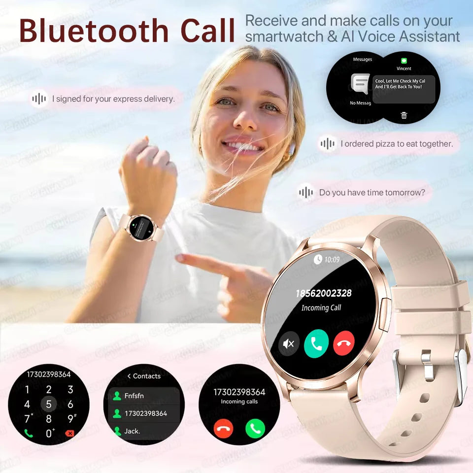 2025 New 1.32inch AMOLED Smart Watch Women GPS Trajectory Heart Rate Bluetooth Call Always Display Lady Smartwatches Men For IOS