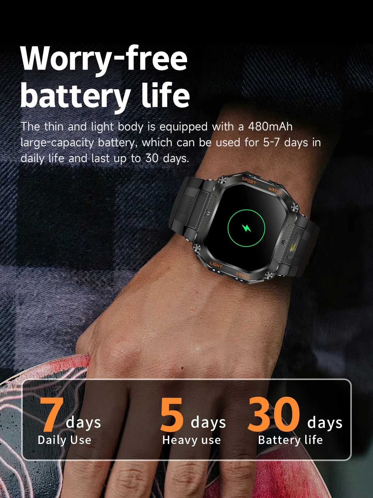 2025 COLMI P85 Smart Watch Men Bluetooth Call Outdoor Rugged Smartwatch 3ATM IP68 Waterproof Flashlight Sports Fitness Watches