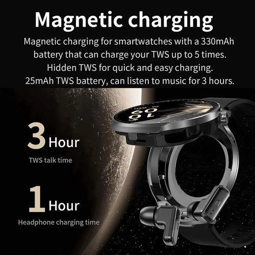 2026 T-REX3 New 2 in 1 Smartwatch With Earbuds Smartwatch TWS Bluetooth Earphone Heart Rate Blood Oxygen Monitor Sports Watch