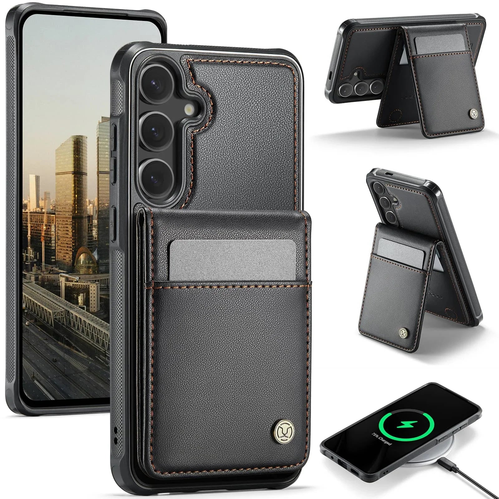WeFor Magnetic Leather Wallet Case for Samsung Galaxy S24–S25