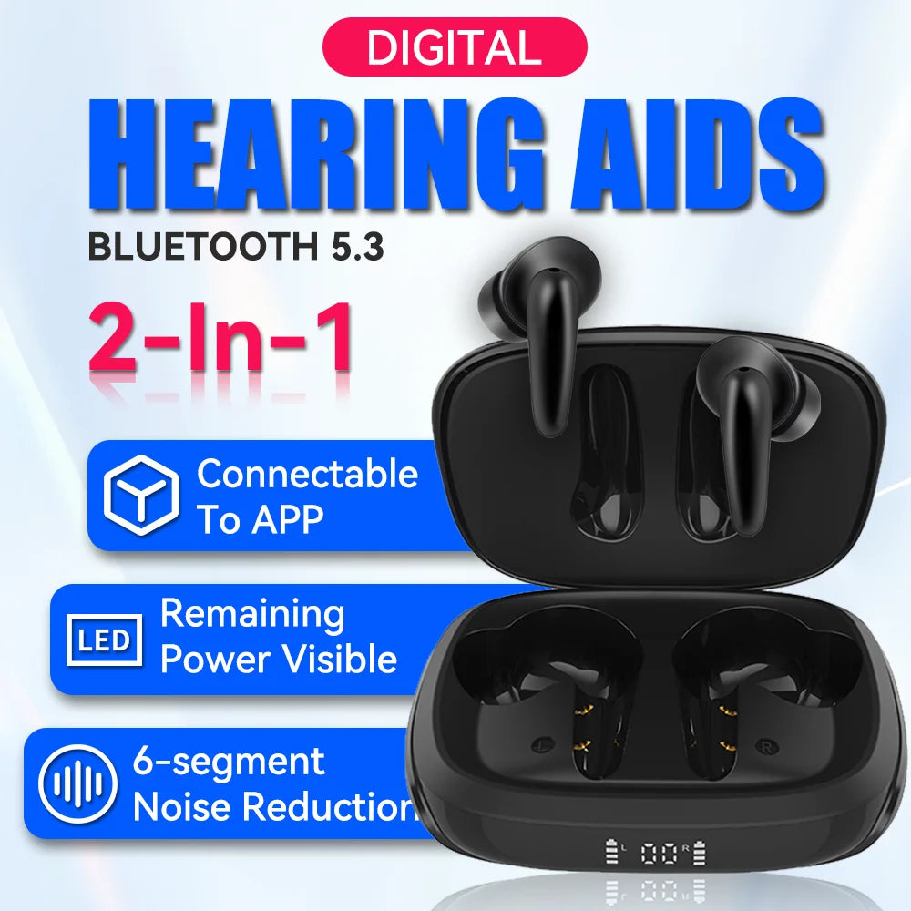 ITE Hearing Aids Rechargeable,Bluetooth Hearing Aids for Seniors with Smart App Enabled Call iOS/Android,Authentic Sound Quality
