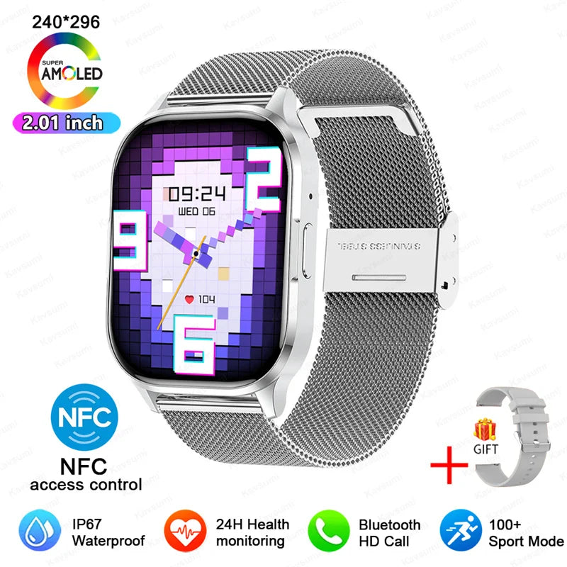 Ultra Thin Smart Watch Man Women Screen Always Display Time Sports Bracelet Bluetooth Call Fashion Smartwatch Health Custom dial
