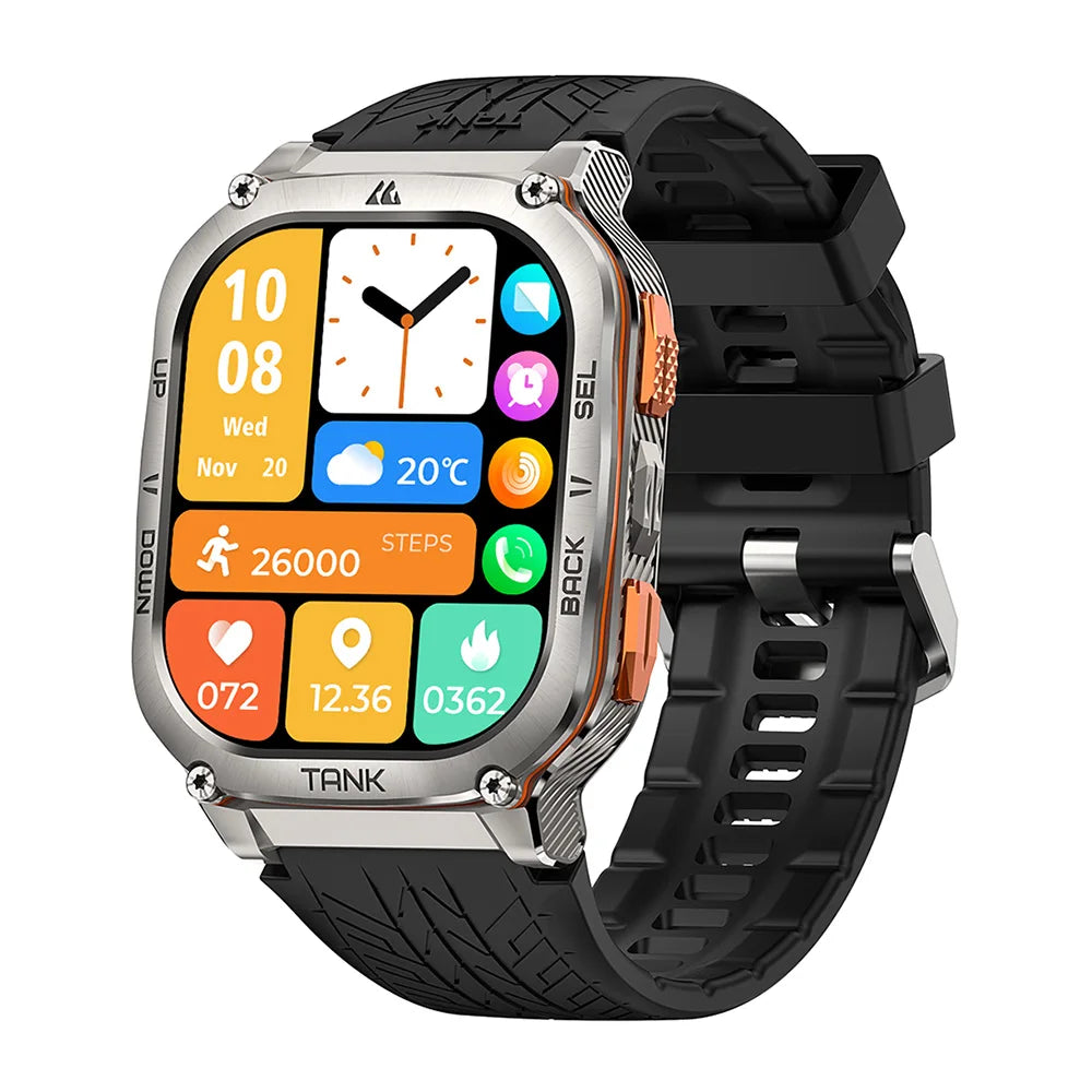 2025 KOSPET TANK M3 Ultra GPS Smart Watch for Men Stainless Steel 50M IP69K Waterproof 24/7 Health Monitor for Android iOS