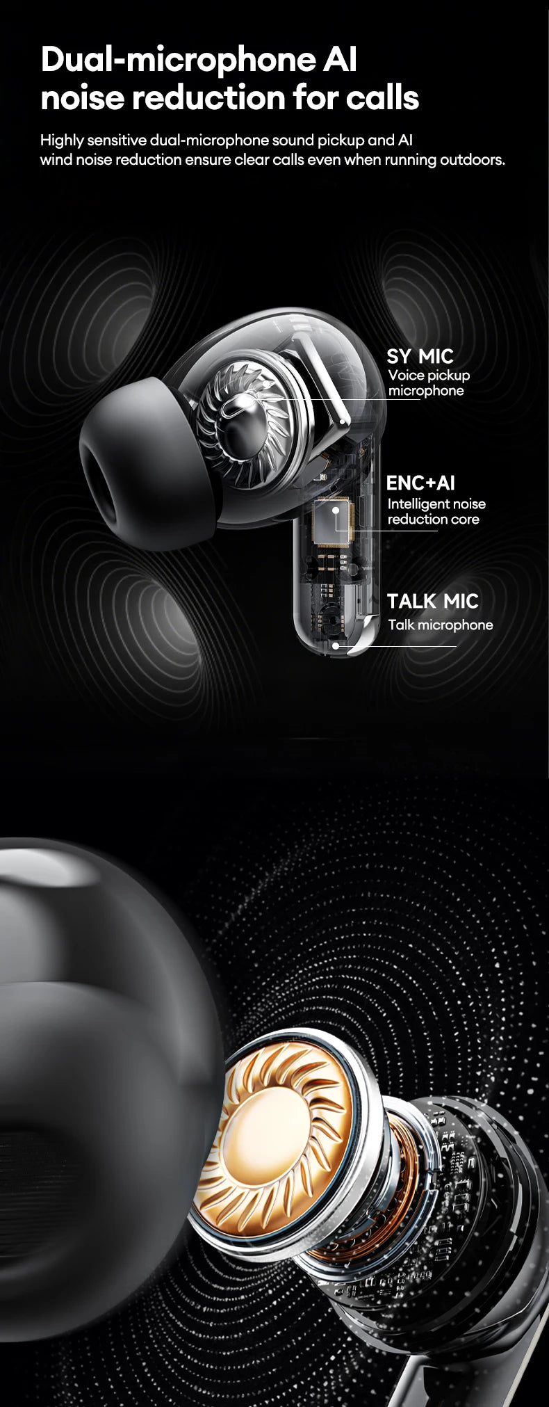 Lenovo LE208 Bluetooth V6.0 Earphones ENC Noise Cancelling Wireless Headphone Low Latency Gaming Music Earbuds HD Call With Mic