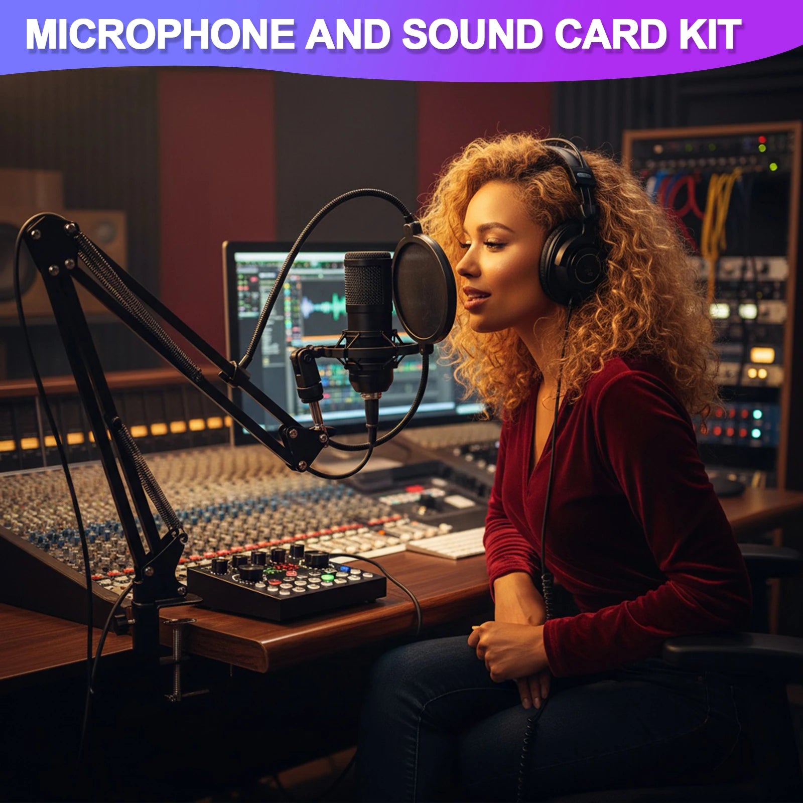 Podcast Equipment Bundle with BM800 Microphone & V8 Sound Card – Complete Recording Kit for Podcasting, Streaming, Gaming & Music Production.