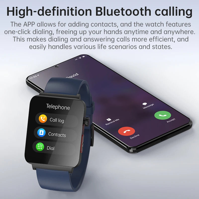 KS03 PRO Health Smart Watch For Men Women Bluetooth Calling Fitness Tracker Smartwatch E/C/G Test Outdoor 1.96" Large Screen SOS
